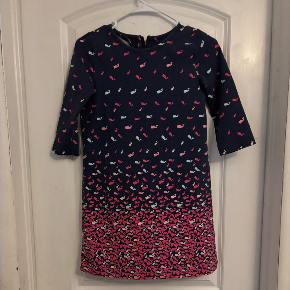 Vineyard Vines Navy Jacket with Pink and Green Whale Design
